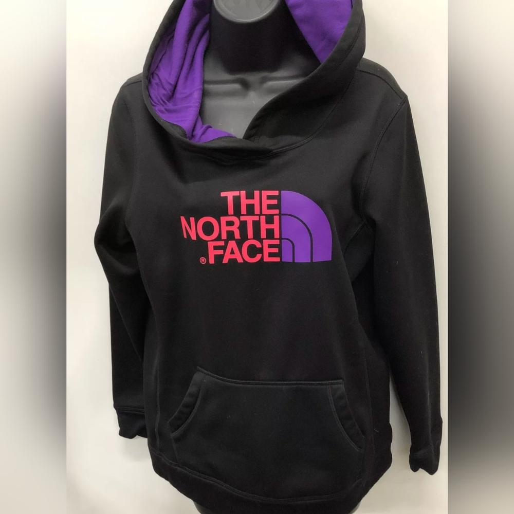 The North Face Women's Black/Purple Hoodie Sweater Size L Like New
